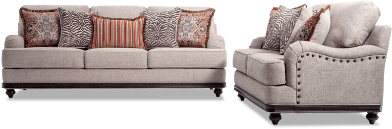 Cora Sofa & Loveseat - Couch (850x534), Png Download