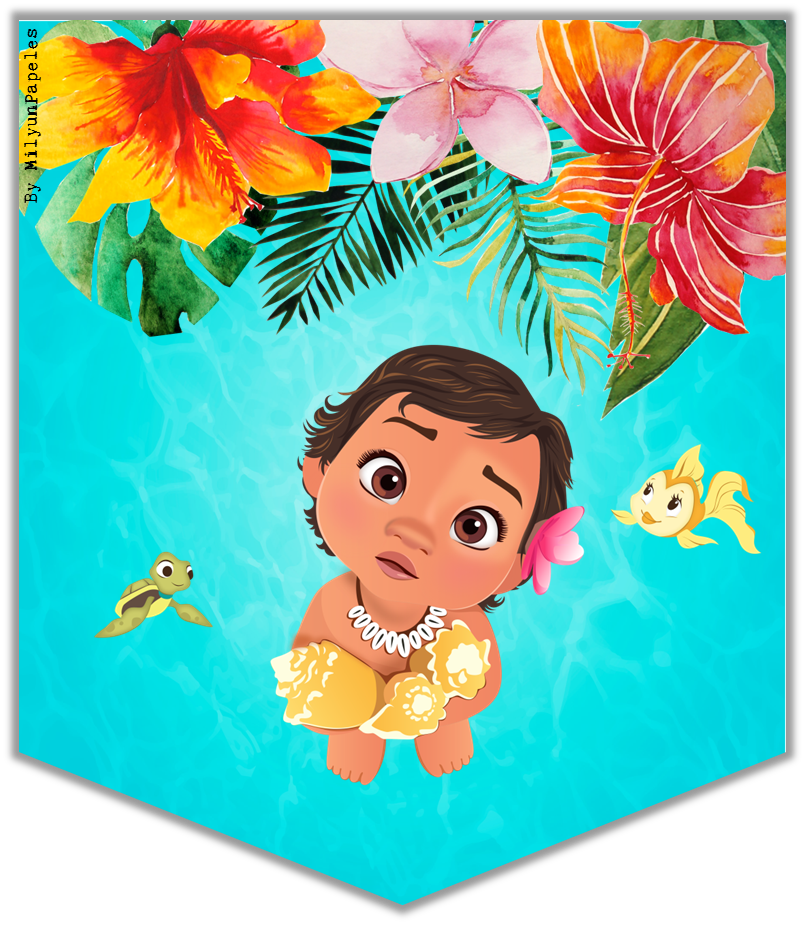 Banderin - Banderines De Moana Bebe (805x925), Png Download