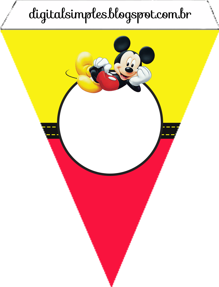 Banderines Para Imprimir Gratis - Busca I Encaixa. Som-hi, Mickey! (768x1005), Png Download