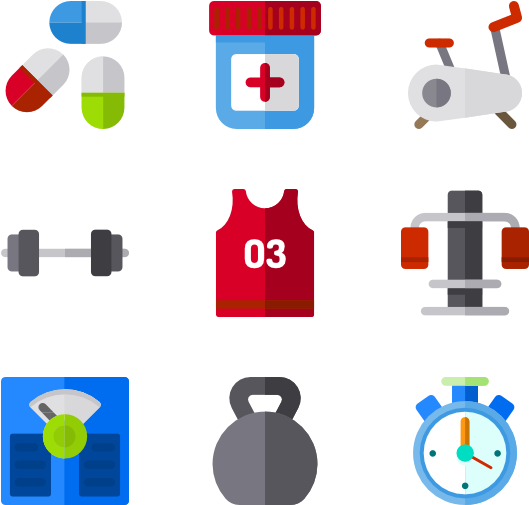 Fitness And Equipment Color - Exercise Equipment (600x564), Png Download