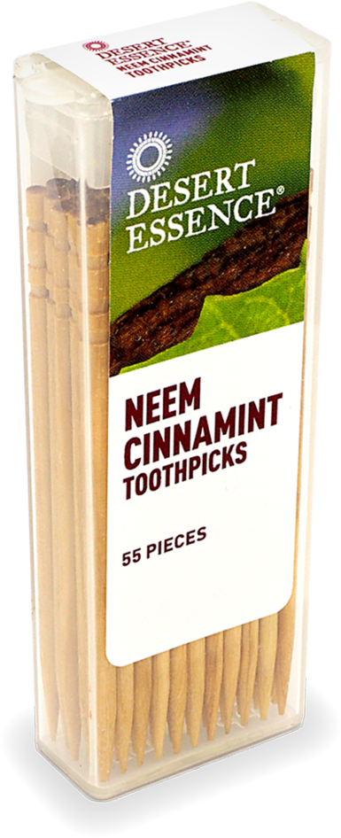 Desert Essence Cinnamint Neem Toothpicks - Desert Essence - Toothpicks Neem Cinnamint - 55 Pieces (1024x1024), Png Download