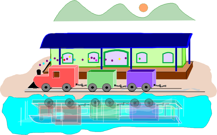 Subway Clipart Green Train (750x469), Png Download