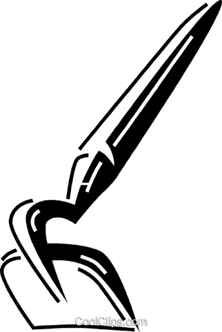 Garden Hoe Royalty Free Vector Clip Art Illustration - Hoe Clipart Black And White (322x480), Png Download