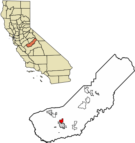 Madera County California Incorporated And Unincorporated - California Map (477x502), Png Download