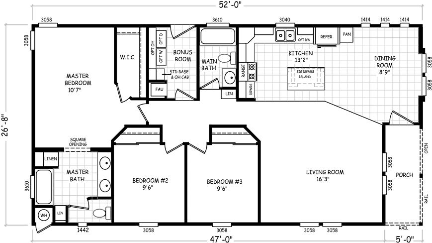 3 Beds - Factory Select Homes (880x509), Png Download