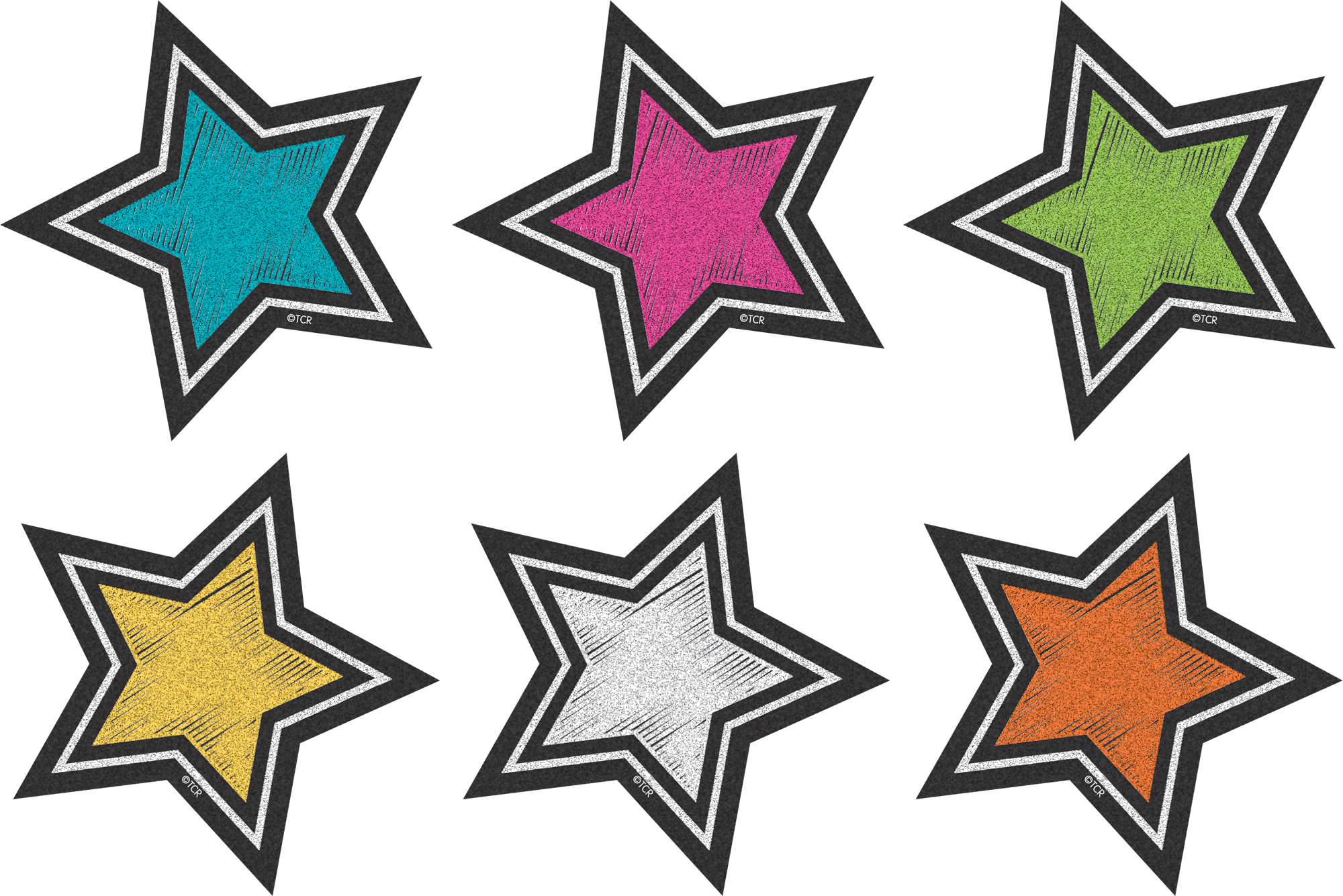 Chalkboard Brights Stars Mini Accents - Chalkboard Stars (2000x1335), Png Download