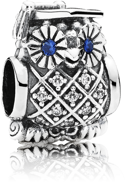 Búho De Graduación, Cristal Azul Real - Pandora 791502nsb Graduate Owl Charm (999x999), Png Download
