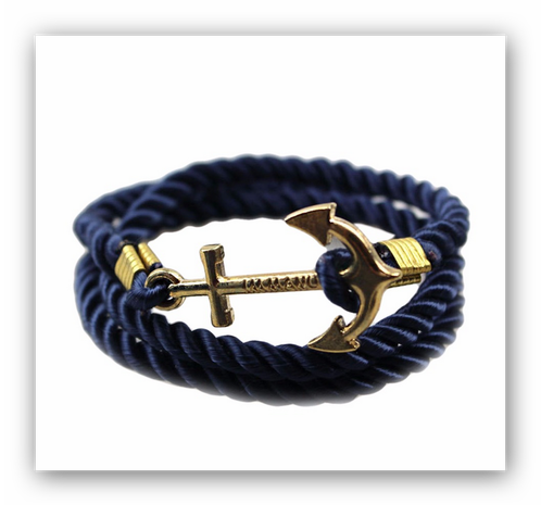 Ancla Azul Marino - Vintage Woven Multilayer Anchor Bracelets & Bangles (498x465), Png Download