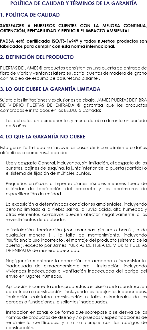 Política De Calidad Y Términos De La Garantía - Document (514x1154), Png Download