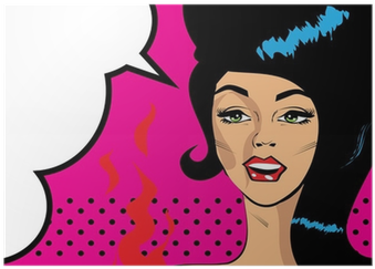 Retro Pop Art Hot Woman Love Vector Illustration Of - Pop Art Peluqueria (400x400), Png Download