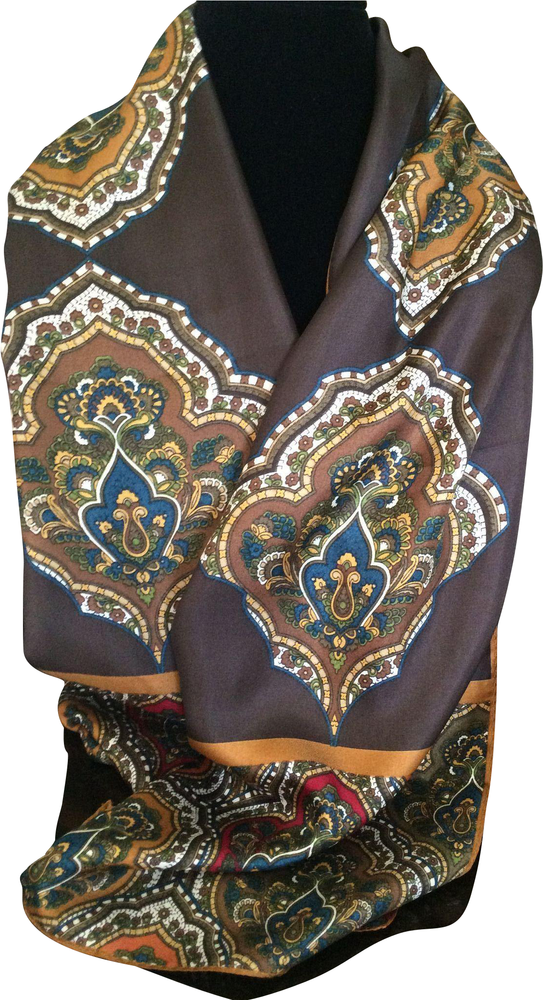 Vintage Adrienne Landau Studio Long Silk Scarf - Scarf (2048x2048), Png Download
