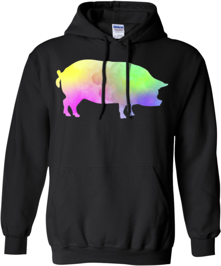 Colorful Pig Farmer Watercolor Art Graphic T-shirt - Shirt (1024x1024), Png Download