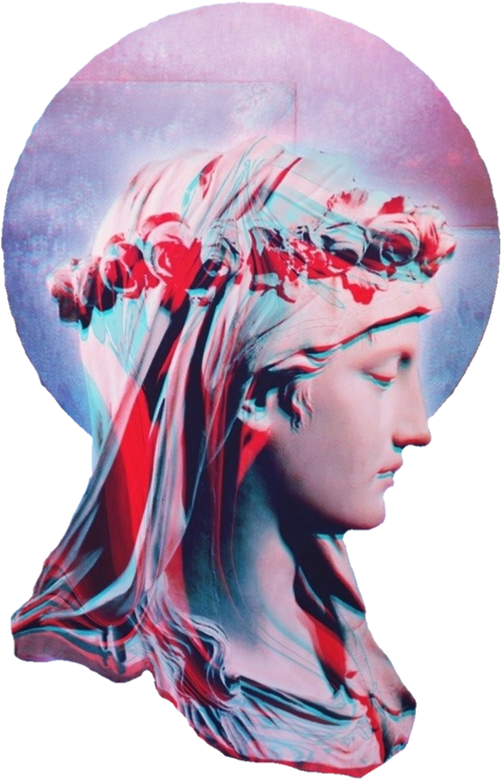 夏日穿搭sculpture Art Vaporwave Aesthetic Mystical - Art (1024x1174), Png Download