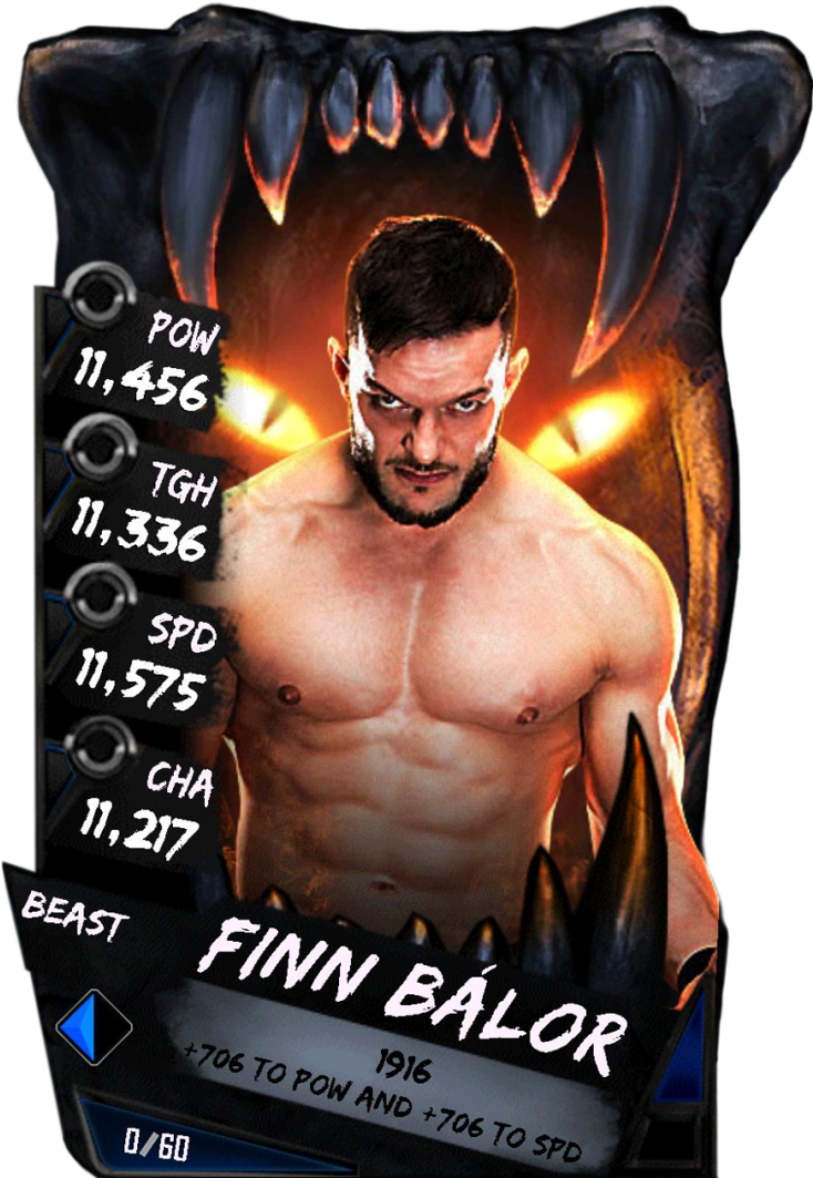 Finnbalor S4 16 Beast - Wwe Supercard Beast Cards (733x1158), Png Download