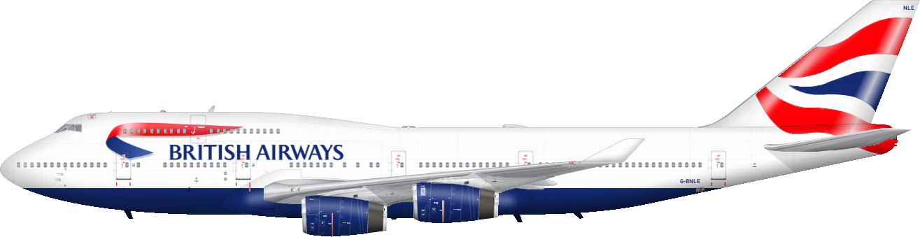 Plane Png Image - British Airways 747 200 One World (1315x339), Png Download