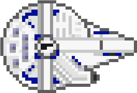 Millennium Falcon - Pixel Art (500x370), Png Download