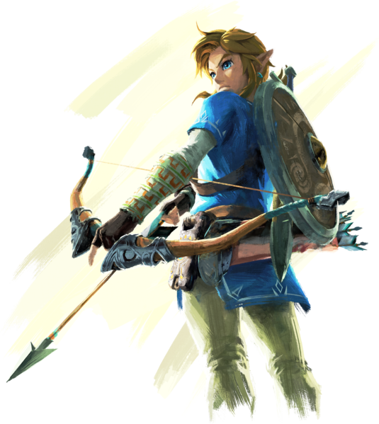 Breath Of The Wild Artwork Link - Zelda Breath Of The Wild Link Artwork (535x599), Png Download