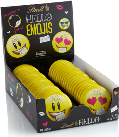 Image For Hello Emoji 40-pc Case From Lindtusa - Lindt Hello Emoji Chocolate (450x450), Png Download