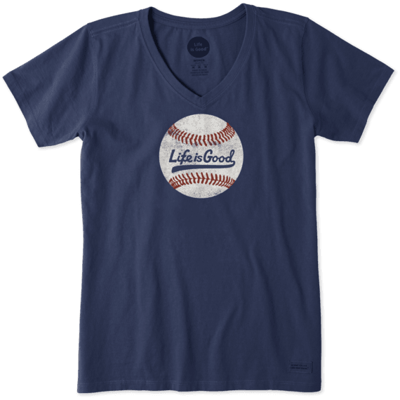 Women's Ballyard Baseball Crusher - Life Is Good Cat Shirt (570x570), Png Download