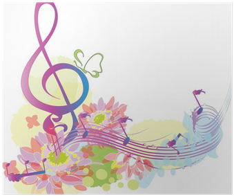 Summer Music With Decorative Treble Clef Poster • Pixers® - Spring Band Concert Clip Art (400x400), Png Download