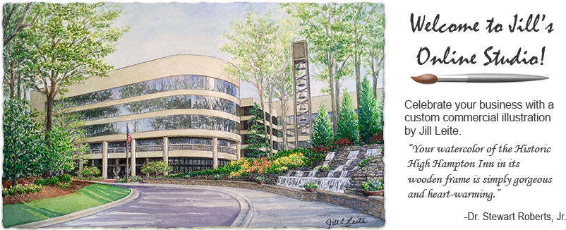 Jill's Watercolor Paintings And Prints Are Widely Collected - Headquarters Of Chick Fil (820x325), Png Download