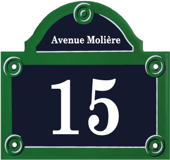 French Enamel Street Sign Of Paris - Rue Molière, Paris - France Rectangle Magnet (500x500), Png Download