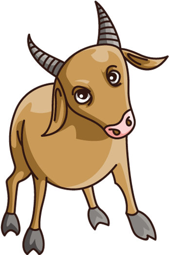 Goat Transparent Cartoon - Cartoon Goat No Background (350x530), Png Download