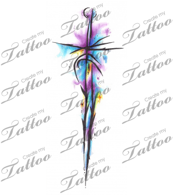 Marketplace Tattoo Watercolor Sword - Esküvői Idézet (400x400), Png Download