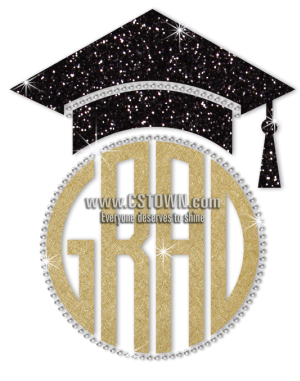 Wholesale Glitter Grad Cap Diamante Design - Glitter Graduation Cap (450x450), Png Download