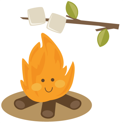 Camping Clipart Small Campfire - Campfire Marshmallow Clipart (432x432), Png Download