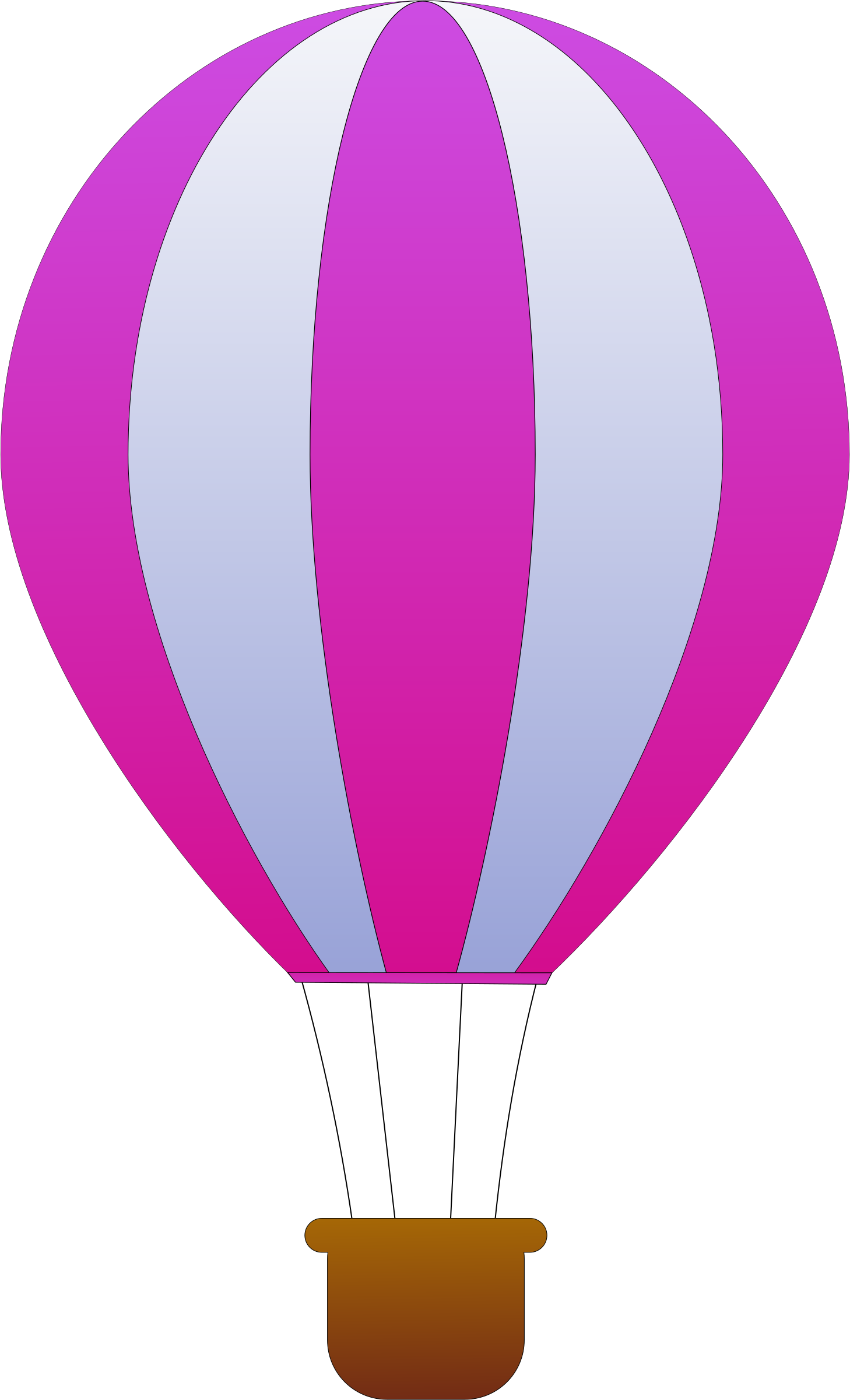 Hot Air Balloon Purple (1458x2400), Png Download