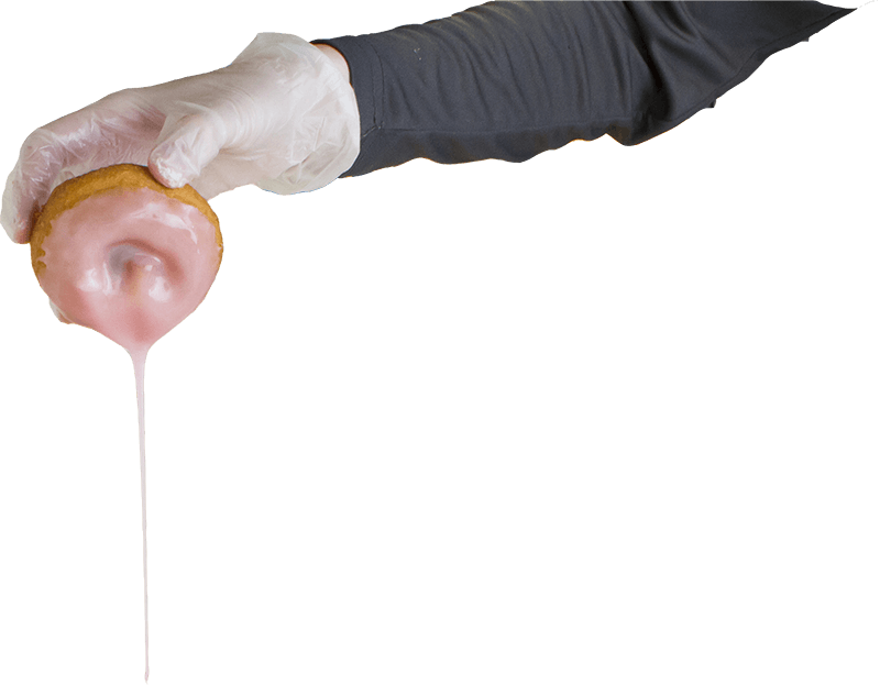 Dipping A Donut In Pink Frosting - Chewing Gum (800x623), Png Download