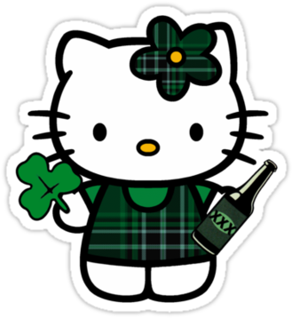 Hello Kitty St Patricks Day - Hello Kitty Png Free (375x360), Png Download