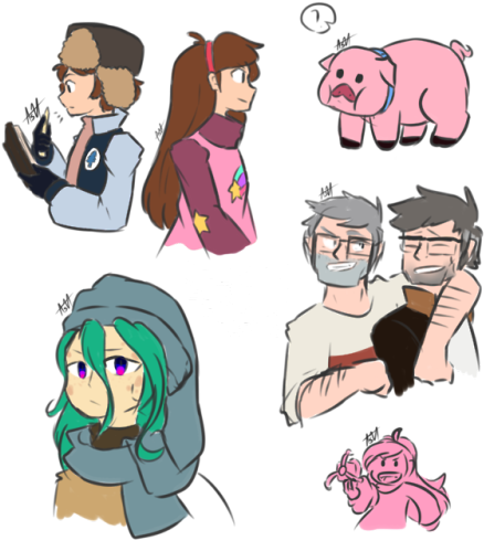 Dimentional Warriors - Gravity Falls - Cartoon (500x500), Png Download