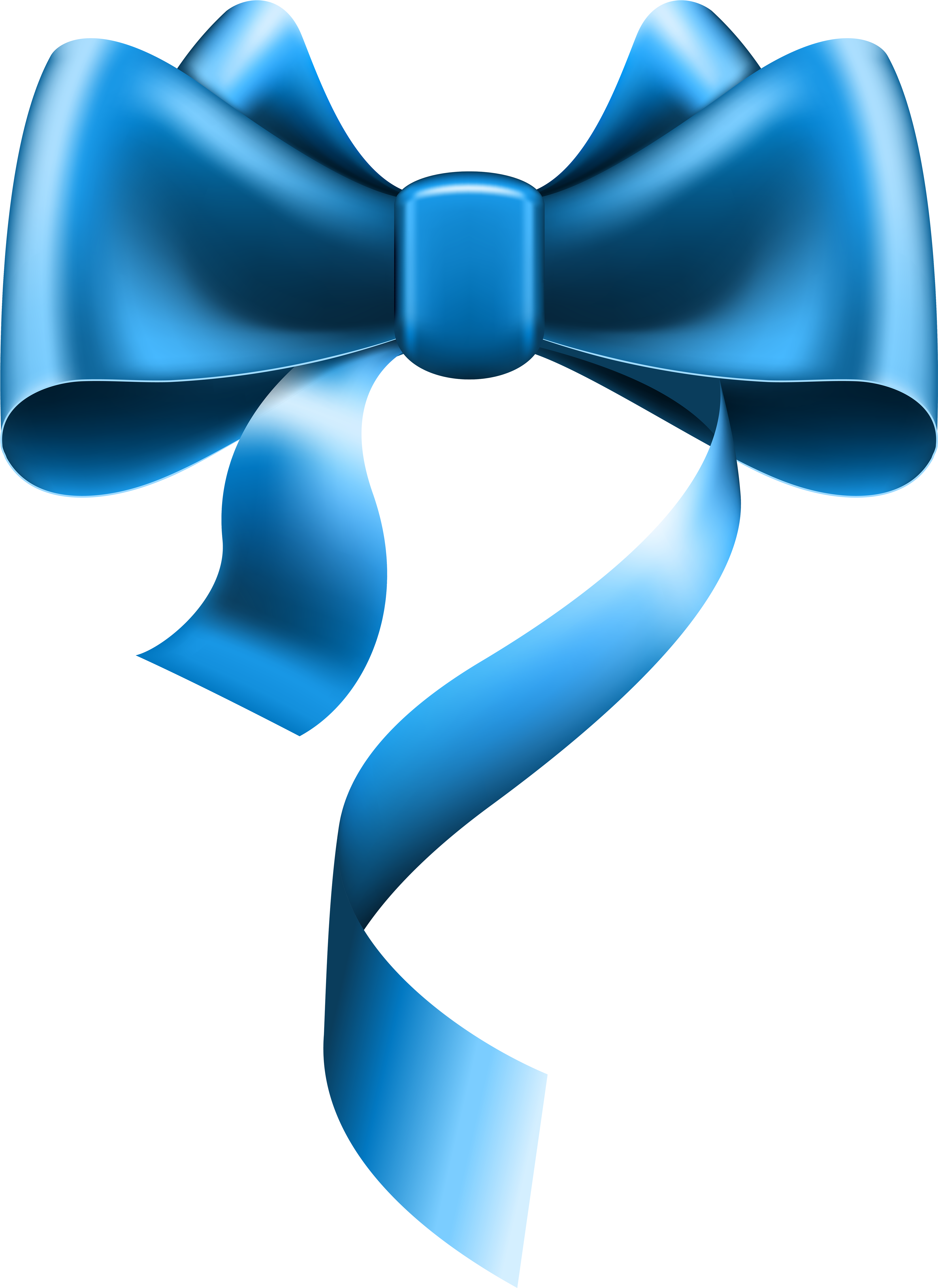 Bow Tie Neck Ribbon Blue - Blue Ribbon Bow Png (4371x6000), Png Download