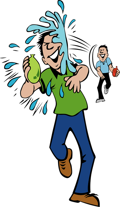 Balloons - Water Balloon Fight Clipart (418x720), Png Download