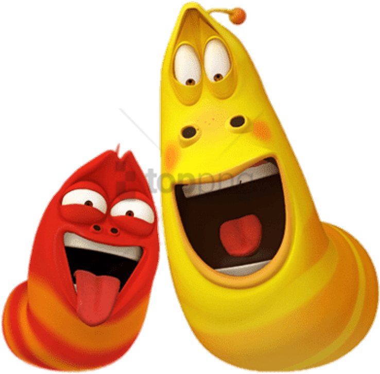 Larva Red And Yellow Funny Faces Png - Larva Yellow And Red (450x405), Png Download