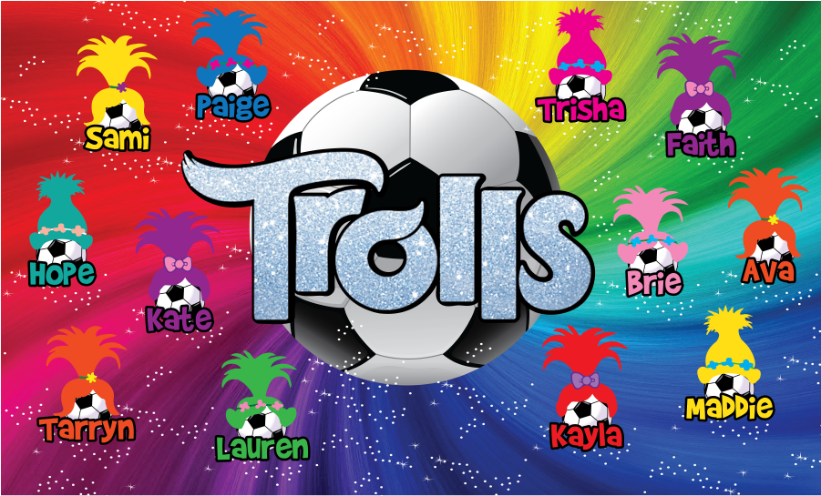3'x5′ Vinyl Banner Trolls - Vinyl Banners (900x900), Png Download