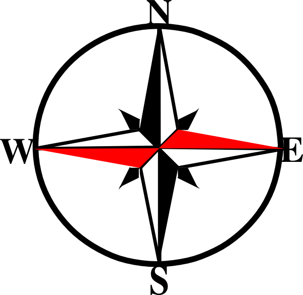 Compass Clipart West - West Compass (600x585), Png Download