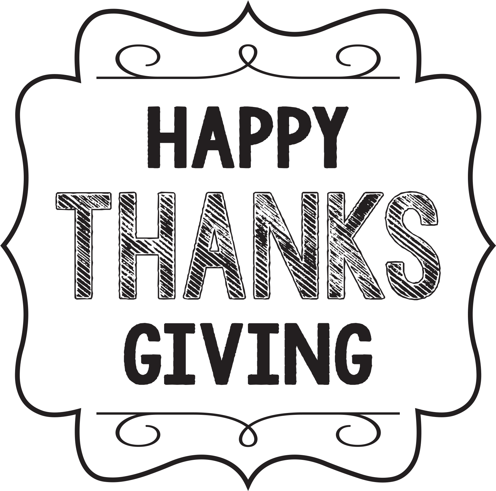 Happy Thanksgiving Black - Illustration (1800x1800), Png Download