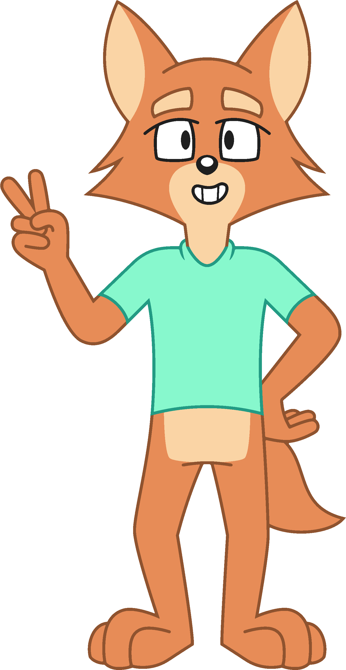 Harvett Fox - Cartoon Fox Png (1695x3047), Png Download