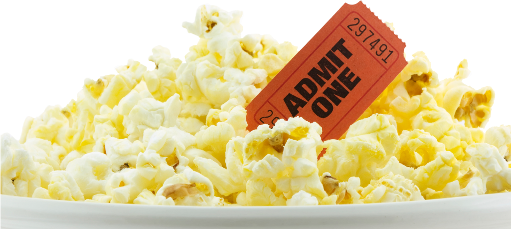 High-quality Popcorn Cliparts - Admit One Ticket (1024x621), Png Download