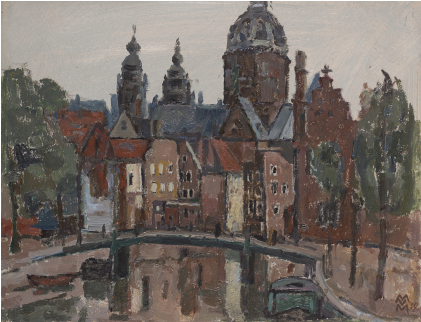 Vecchia Amsterdam - Painting (420x420), Png Download