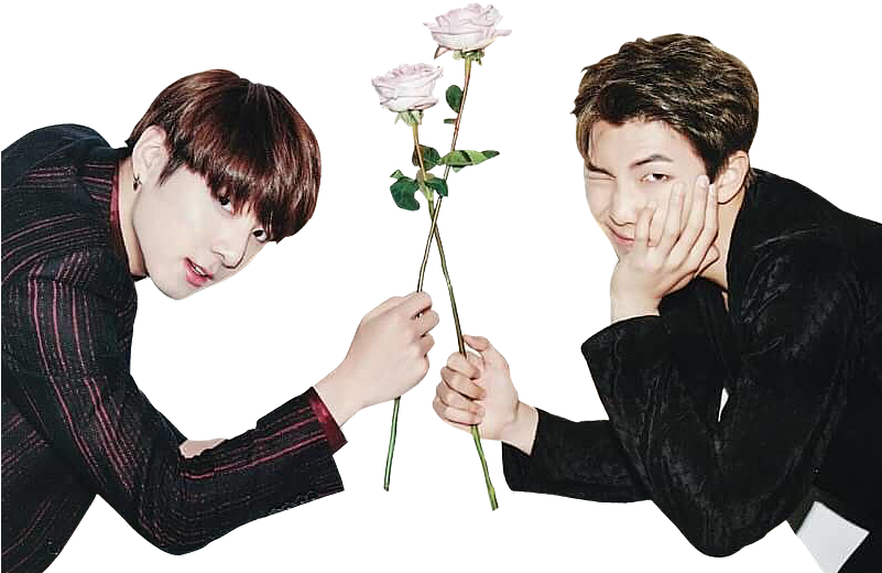 Book, Blood Tears, Tan Solo, Rap Monster, Gq, Soloing, - Bts Jungkook Y Rap Monster (800x553), Png Download