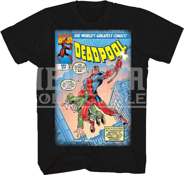 Mens Deadpool Comic Cover T-shirt - Cover Tee (605x605), Png Download