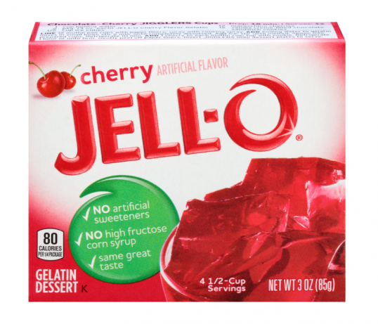 Jell-o Cherry Gelatin Dessert Mix - Cherry Jello (736x460), Png Download