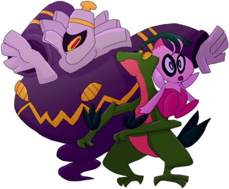 Grovyle And Celebi Download - Cartoon (500x430), Png Download