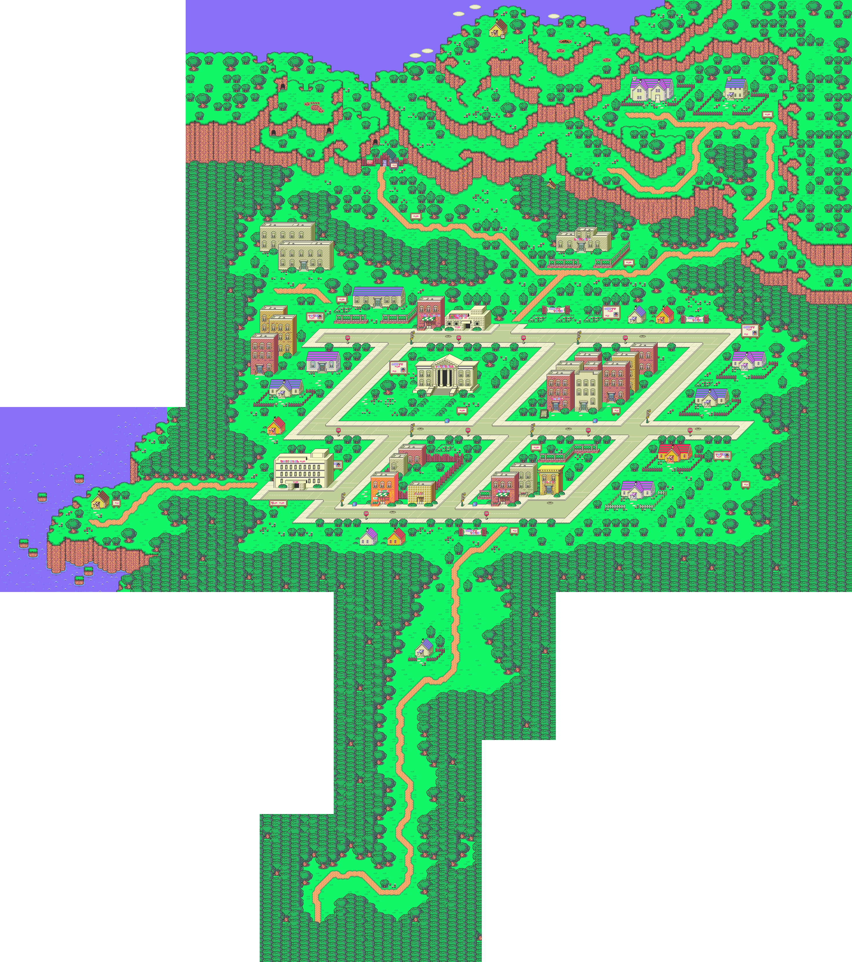 ~we Begin Anew, Like A Phoenix From The Ashes ~ [archive] - Earthbound Onett Map (2946x3328), Png Download