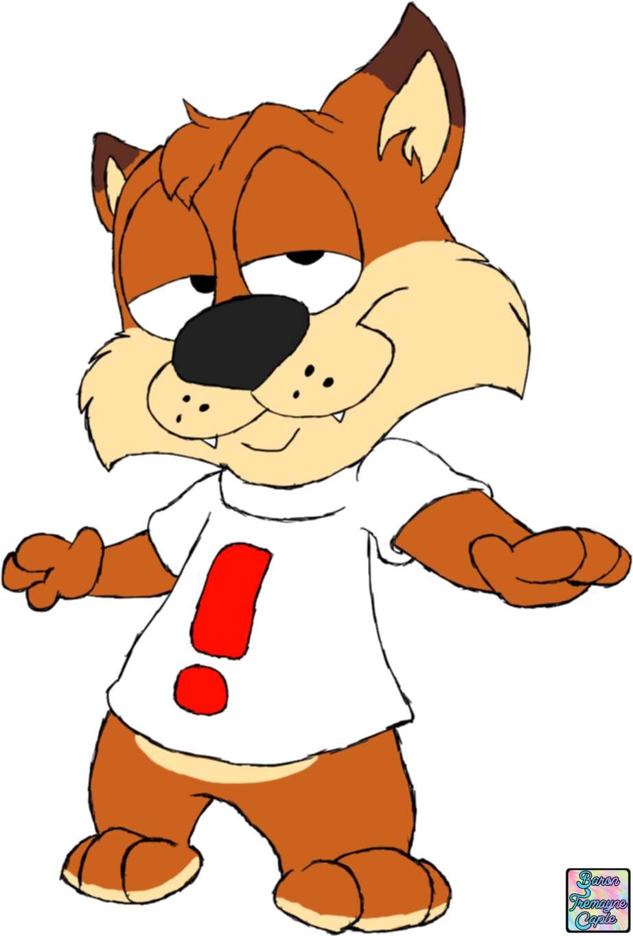 Bubsy - Cartoon (930x1370), Png Download