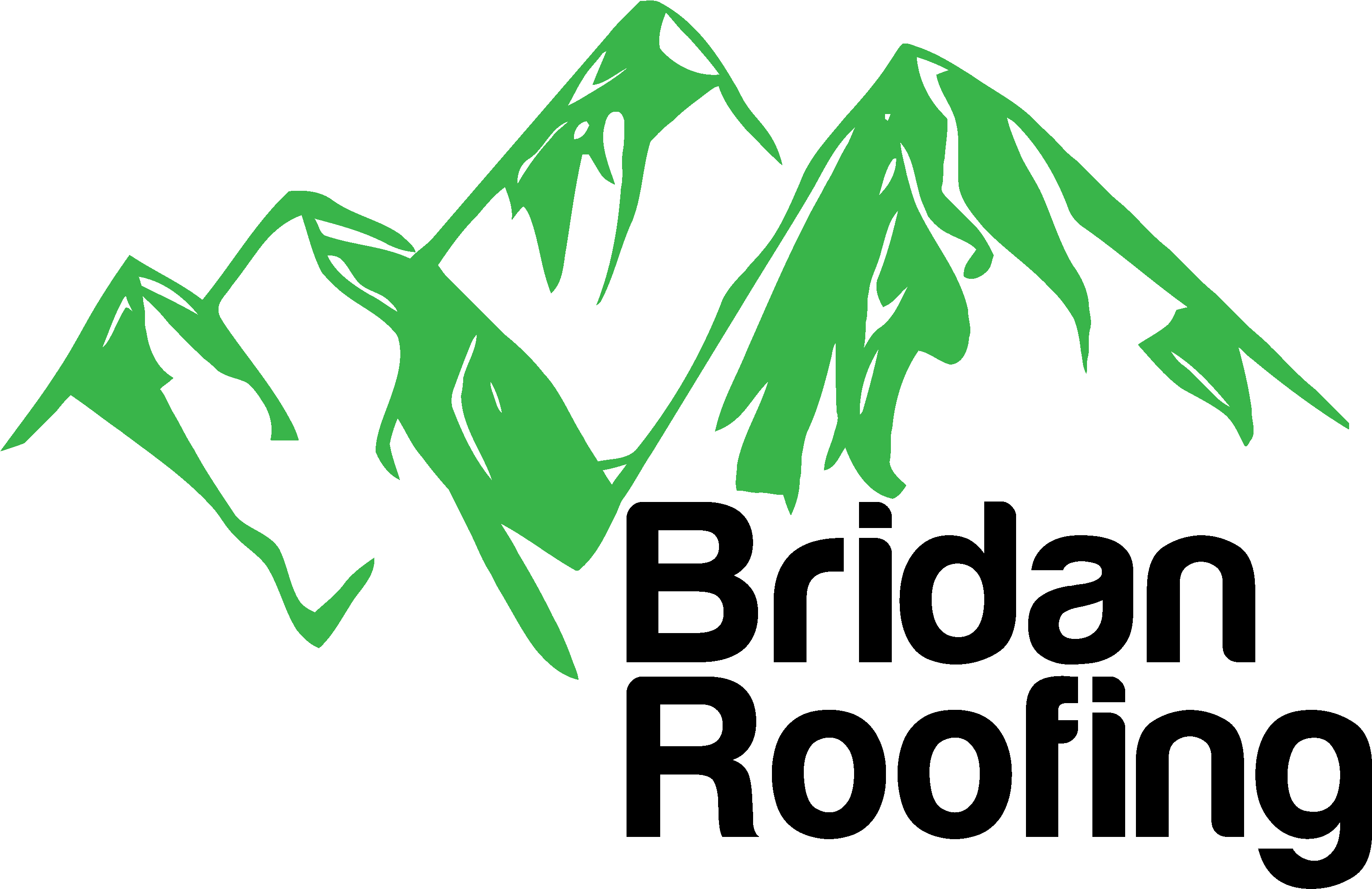 Roofer Owens Corning Logo - Mountain Range Clipart Black And White (4961x2550), Png Download